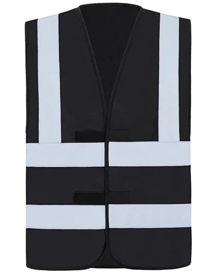 Hi-Vis Safety Vest With 4 Reflective Stripes Hannover - Black