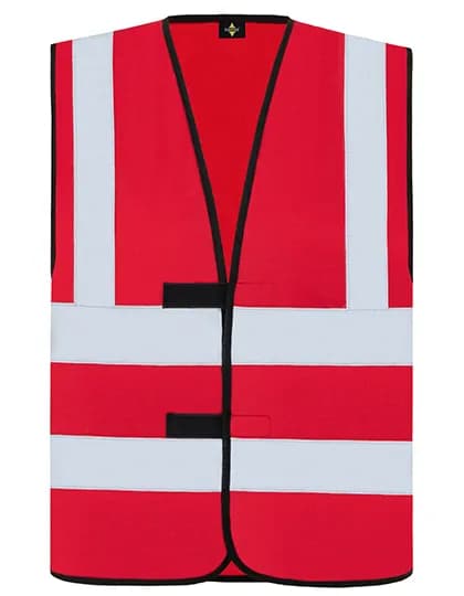 Hi-Vis Safety Vest With 4 Reflective Stripes Hannover - Red