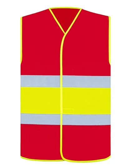 National Safety Vest - Red/Yellow/Red