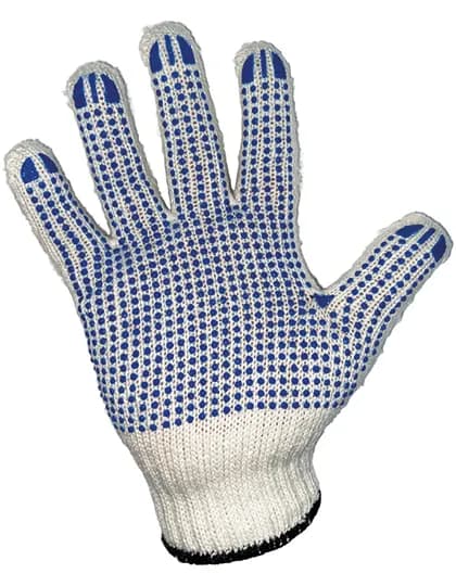Robust Coarse Knitted Working Gloves Bursa - Ecru/Blue