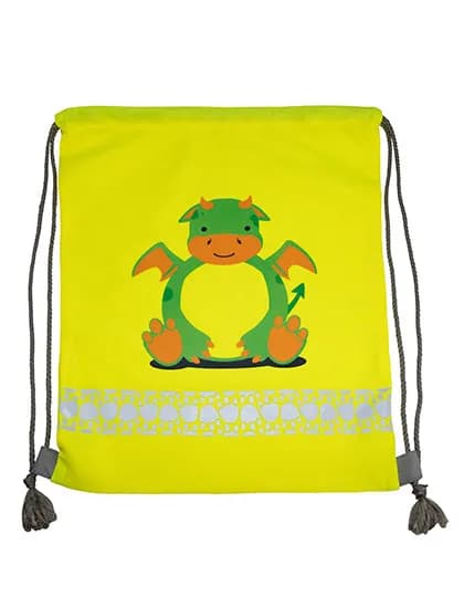 Childrens Gym Bag Funtastic Wildlife - Dragon Yellow
