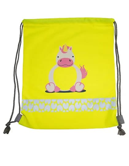 Childrens Gym Bag Funtastic Wildlife - Unicorn Yellow
