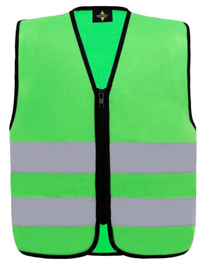 Kids´ Hi-Vis Safety Vest With Front Zipper Aalborg - Green