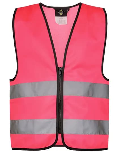 Kids´ Hi-Vis Safety Vest With Front Zipper Aalborg - Neon Pink