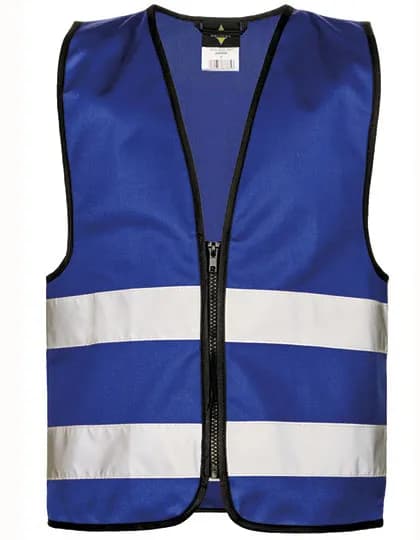 Kids´ Hi-Vis Safety Vest With Front Zipper Aalborg - Royal Blue