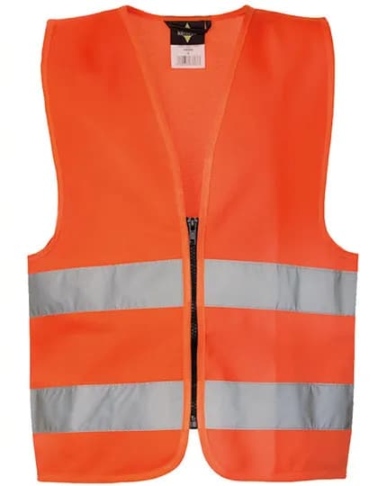 Kids´ Hi-Vis Safety Vest With Front Zipper Aalborg - Signal Orange