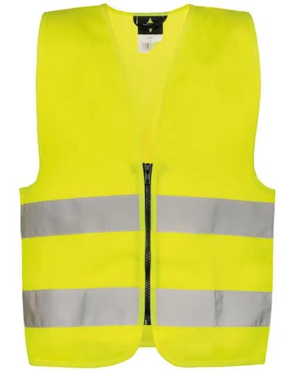 Kids´ Hi-Vis Safety Vest With Front Zipper Aalborg - Signal Yellow