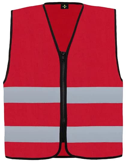 Hi-Vis Safety Vest Cologne With Front Zipper - Red