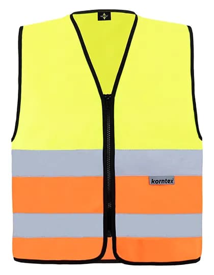 Hi-Vis Safety Vest Cologne With Front Zipper - Yellow/Orange