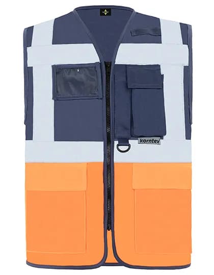 Executive Multifunctional Safety Vest Berlin - Navy/Orange