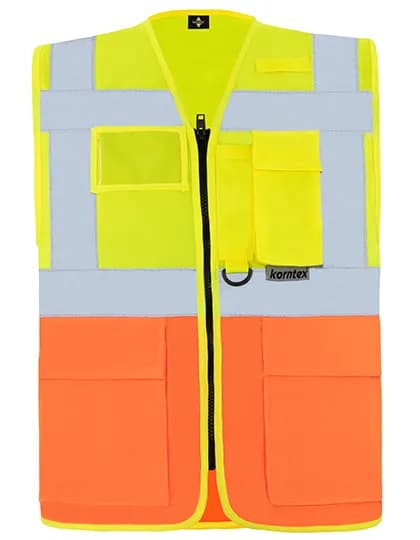 Executive Multifunctional Safety Vest Berlin - Signal Yellow/Signal Orange