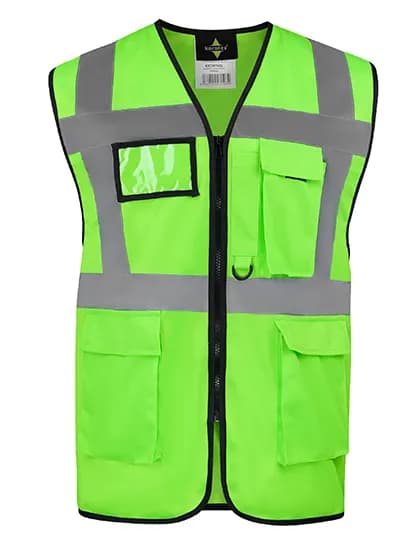 CO² Neutral Multifunctional Executive Safety Vest Hamburg - Neon Green
