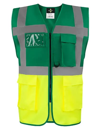 CO² Neutral Multifunctional Executive Safety Vest Hamburg - Paramedic Green/Yellow