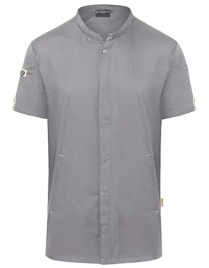 Kurzarm Kochjacke Green-Generation - Platinum Grey (ca. Pantone 4283C)