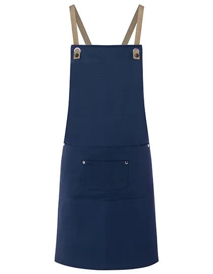 Latzschürze Urban-Nature mit Kreuzbändern und großer Tasche - Steel Blue (ca. Pantone 2380C)