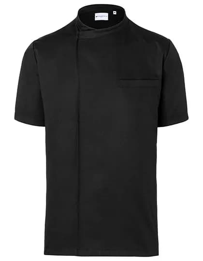 Kurzarm Überwurf-Kochhemd Basic - Black (ca. Pantone 419C)