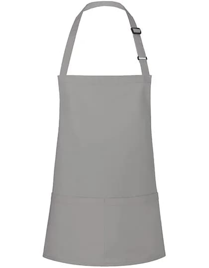 Kurze Latzschürze Basic mit Schnalle und Tasche - Basalt Grey (ca. Pantone 4276C)