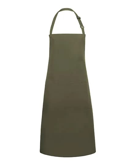 Übergrößen Latzschürze Basic mit Schnalle und Tasche - Moss Green (ca. Pantone 7764C)