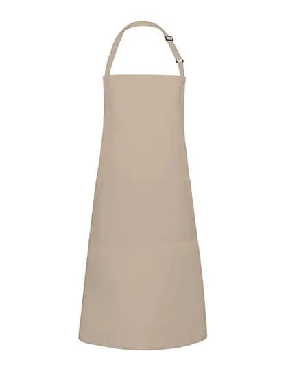 Übergrößen Latzschürze Basic mit Schnalle und Tasche - Sand (ca. Pantone 7529C)