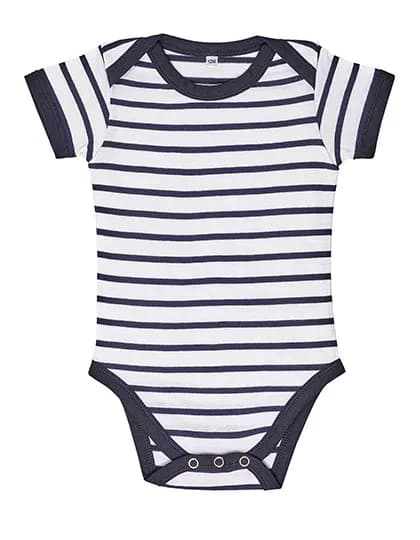 Baby Striped Bodysuit Miles - White/Navy