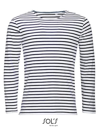 Men´s Long Sleeve Striped T-Shirt Marine - White/Navy
