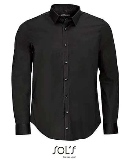 Men´s Long Sleeve Stretch Shirt Blake - Black