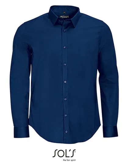Men´s Long Sleeve Stretch Shirt Blake - Dark Blue