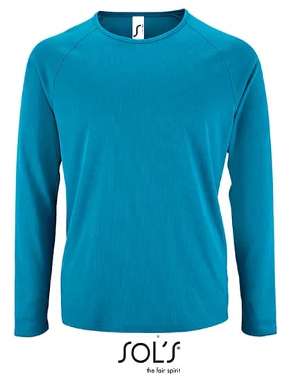Men´s Long Sleeve Sports T-Shirt Sporty - Aqua