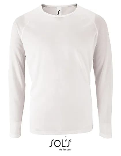 Men´s Long Sleeve Sports T-Shirt Sporty - White