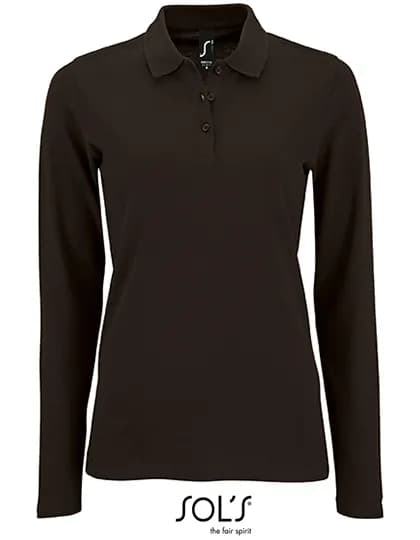 Women´s Long-Sleeve Piqué Polo Shirt Perfect - Black