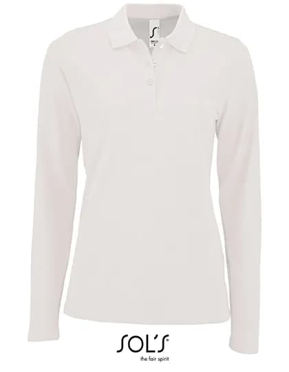 Women´s Long-Sleeve Piqué Polo Shirt Perfect - White