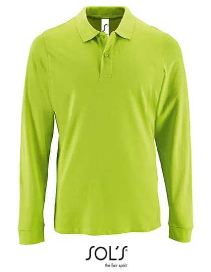 Men´s Long-Sleeve Piqué Polo Shirt Perfect - Apple Green