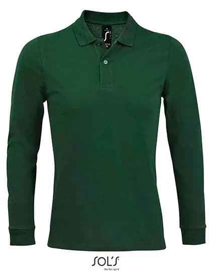 Men´s Long-Sleeve Piqué Polo Shirt Perfect - Bottle Green