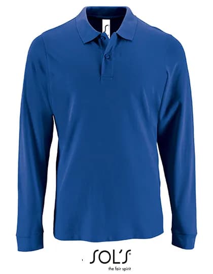 Men´s Long-Sleeve Piqué Polo Shirt Perfect - Royal Blue 241