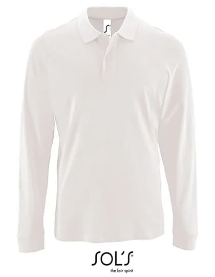 Men´s Long-Sleeve Piqué Polo Shirt Perfect - White