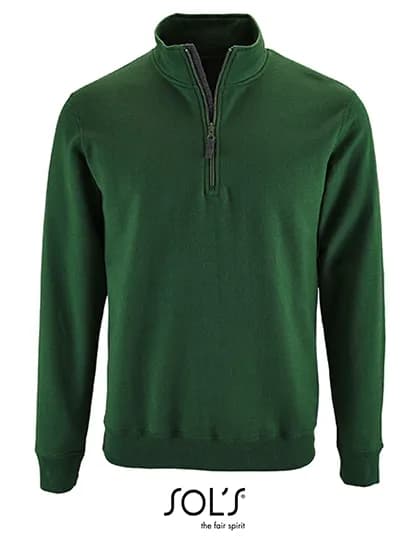 Men´s Zip High Collar Sweatshirt Stan - Bottle Green