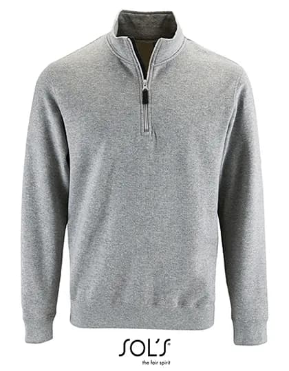 Men´s Zip High Collar Sweatshirt Stan - Grey Melange