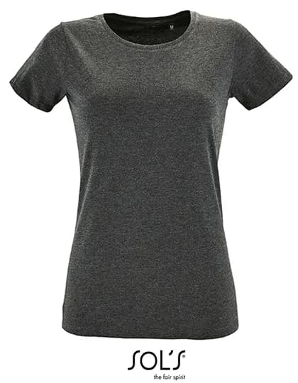 Women´s Round Neck Fitted T-Shirt Regent - Charcoal Melange
