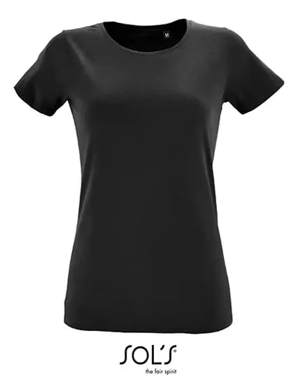 Women´s Round Neck Fitted T-Shirt Regent - Deep Black