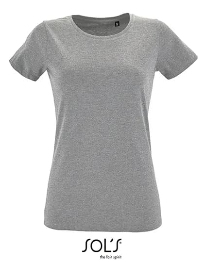 Women´s Round Neck Fitted T-Shirt Regent - Grey Melange