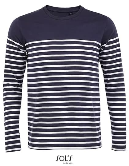 Men´s Long Sleeve Striped T-Shirt Matelot - French Navy/White