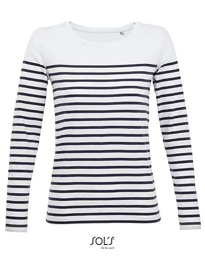 Women´s Long Sleeve Striped T-Shirt Matelot - White/Navy