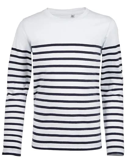 Kids´ Long Sleeve Striped T-Shirt Matelot - White/Navy