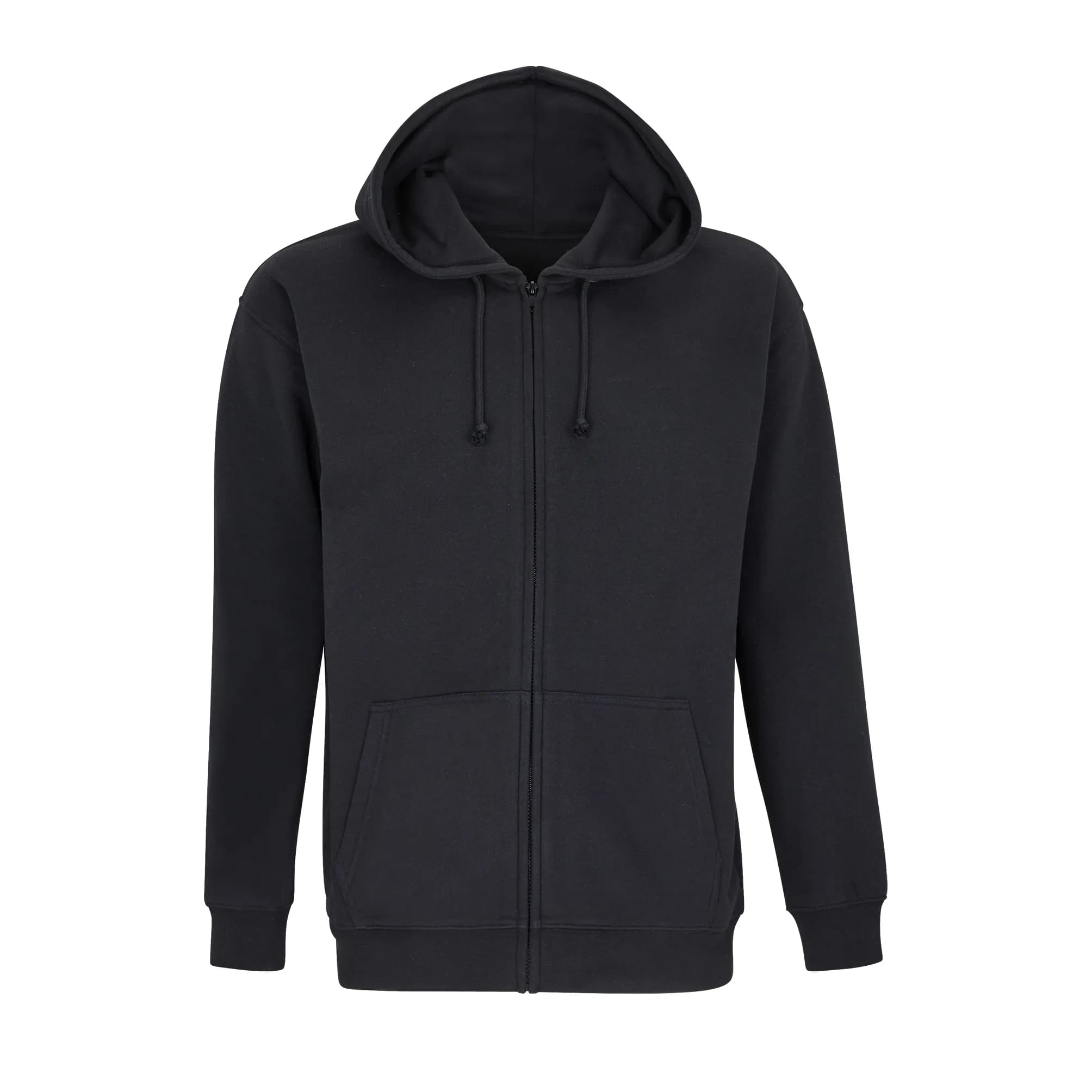 Unisex Full-Zip Hoodie Carter - Black