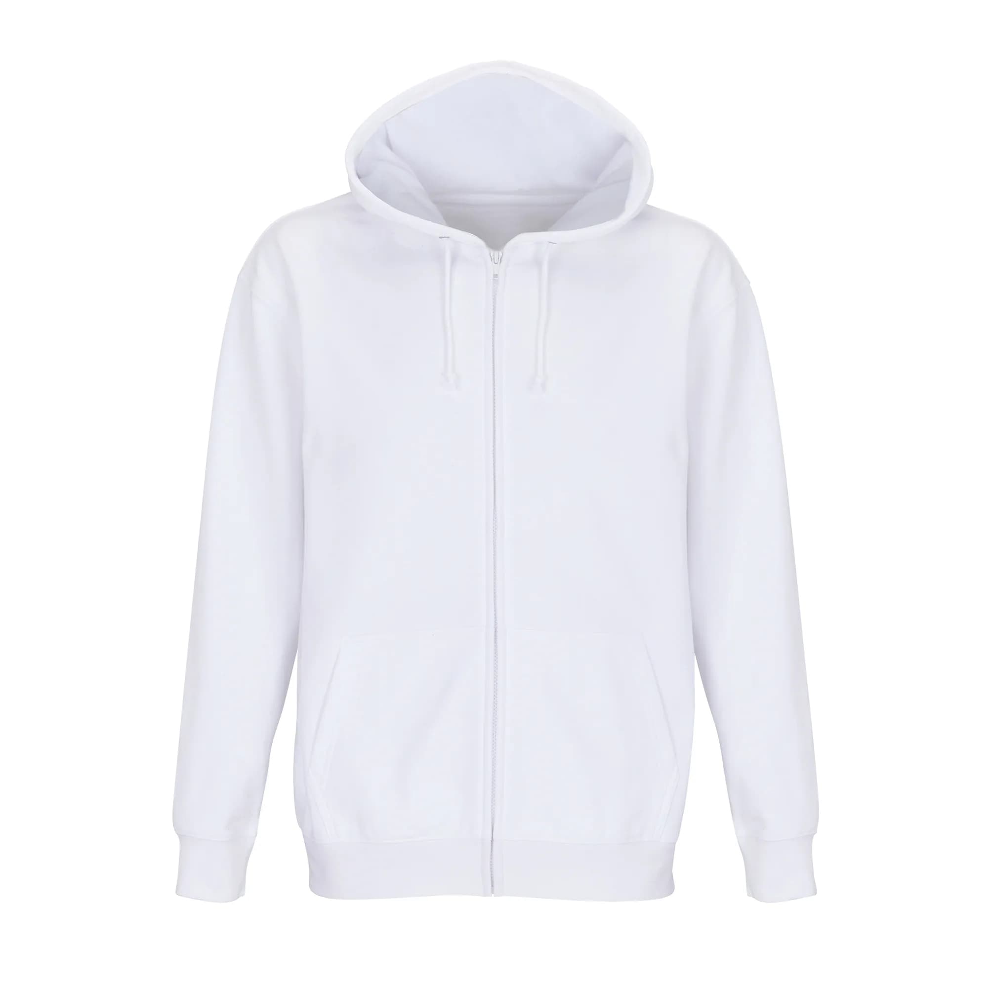 Unisex Full-Zip Hoodie Carter - White
