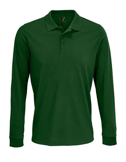 Unisex Long Sleeve Polycotton Polo Shirt - Bottle Green