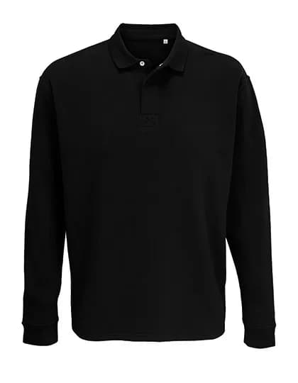 Unisex Polo Collar Sweatshirt Heritage - Black