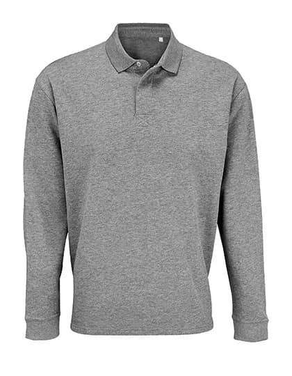 Unisex Polo Collar Sweatshirt Heritage - Grey Melange