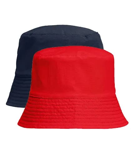 Unisex Nylon Bucket Hat - French Navy/Bright Red