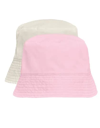 Unisex Nylon Bucket Hat - Off White/Candy Pink